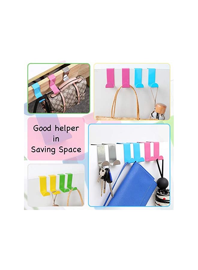 S-TOP 25 Pcs Over The Door Hook Kit - 5 Colors Metal Reversible Double Side Z Shaped Hanging Hooks for Kitchen - Image 4