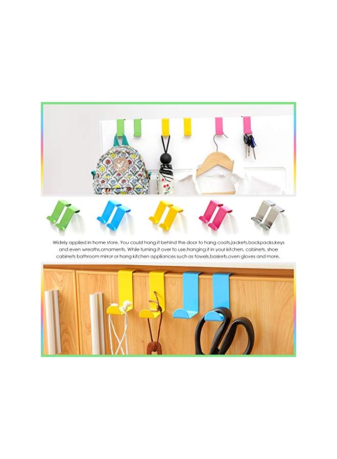 S-TOP 25 Pcs Over The Door Hook Kit - 5 Colors Metal Reversible Double Side Z Shaped Hanging Hooks for Kitchen - Image 5