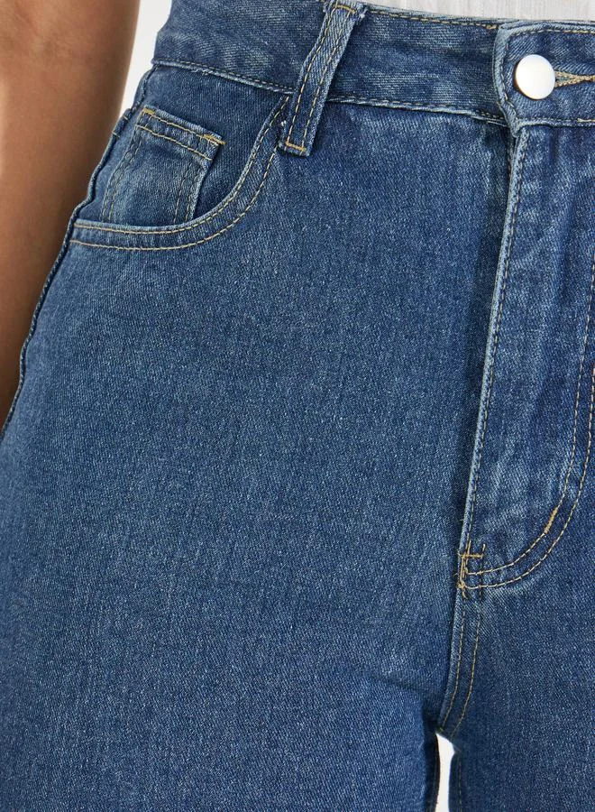 Styli Solid Ankle Length Straight Fit Jeans