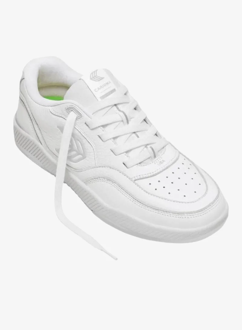 كاريوما UBA White Leather Ice Logo Sneaker