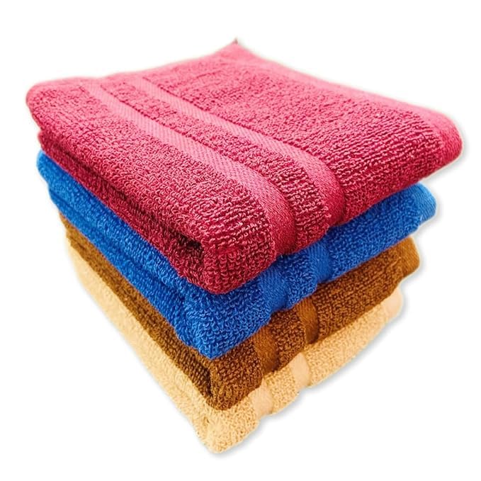 Oras ORAS Cotton Stripe Design Face Towel Ultra Soft Absorbent Quick Dry Towels for Facewash Gym Sports Travel Suitable for Acne Prone Skin Set of 6 25x25 CM Multicolor  - Image 1