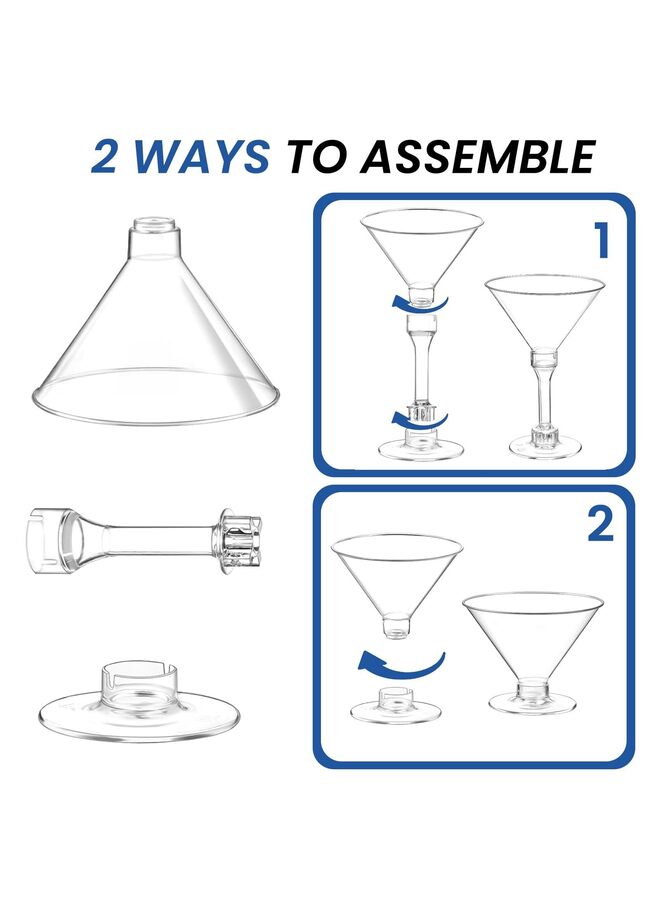 40pcs Disposable Plastic Martini Glasses for Beverages, Parties, Weddings, and Events - Image 2