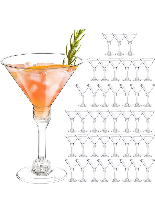 40pcs Disposable Plastic Martini Glasses for Beverages, Parties, Weddings, and Events - Image 1
