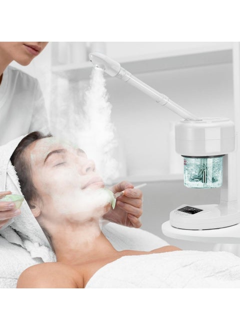 Facial Steamer Nano Ionic Face Steamer with Extendable Arm Portable Facial Steamer 360° Rotating Nozzle Esthetician Vaporizer for Personal Care at Home or Salon