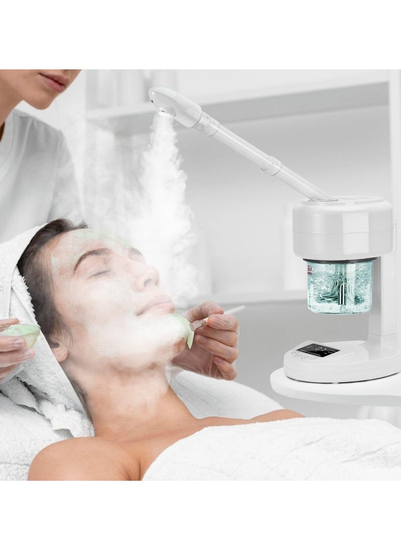 Ru syanl Facial Steamer Nano Ionic Face Steamer with Extendable Arm Portable Facial Steamer 360° Rotating Nozzle Esthetician Vaporizer for Personal Care at Home or Salon  - Image 1