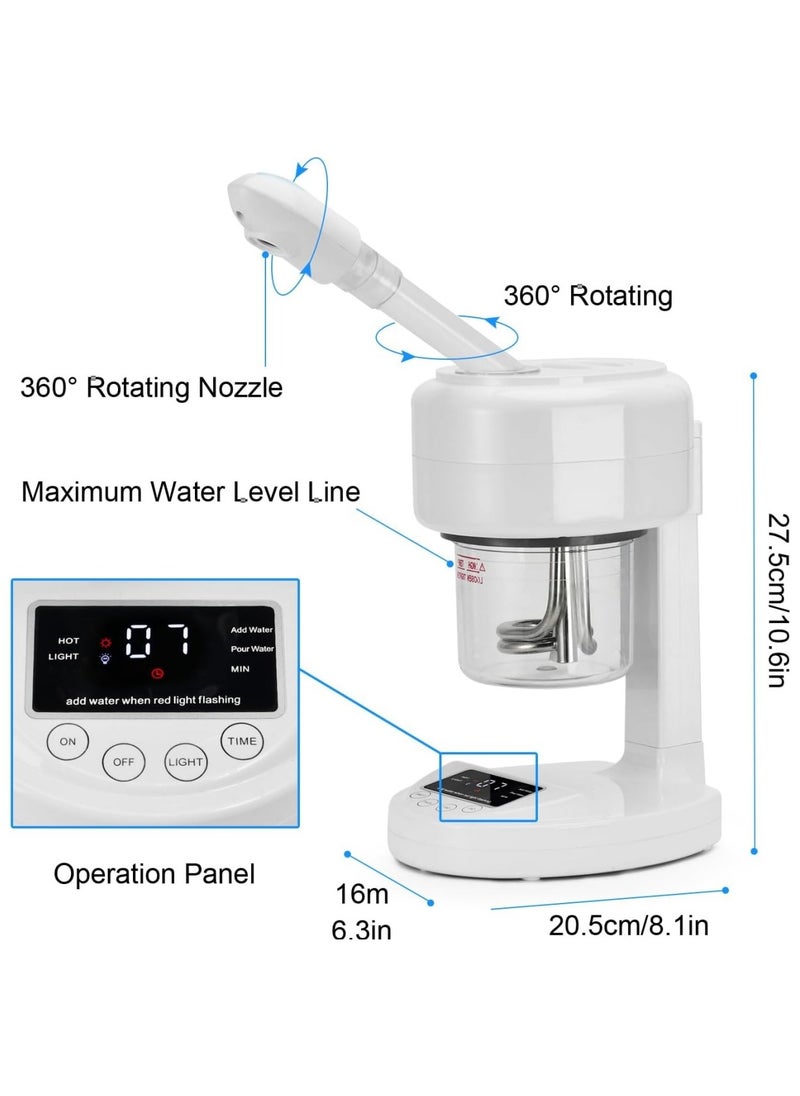 Ru syanl Facial Steamer Nano Ionic Face Steamer with Extendable Arm Portable Facial Steamer 360° Rotating Nozzle Esthetician Vaporizer for Personal Care at Home or Salon  - Image 5