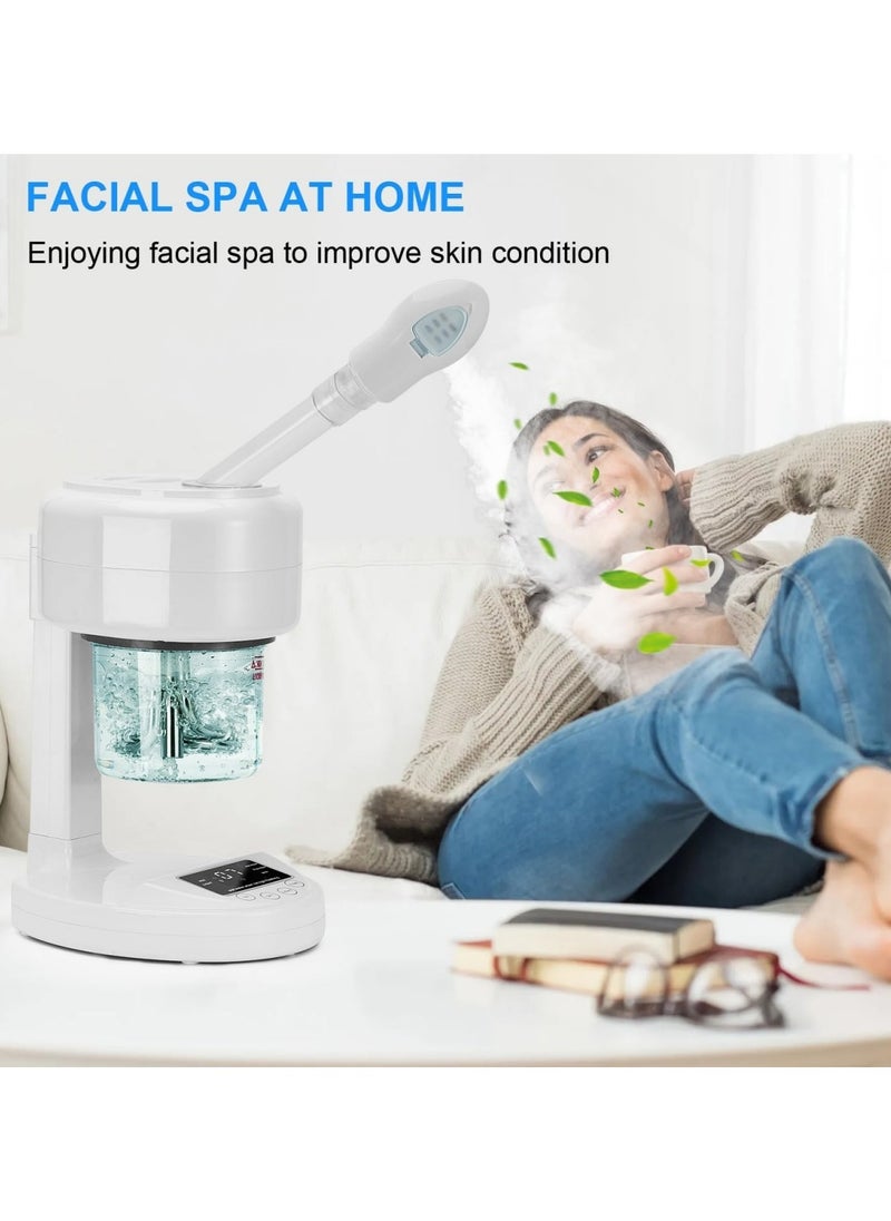 Ru syanl - Facial Steamer Nano Ionic Face Steamer with Extendable Arm Portable Facial Steamer 360° Rotating Nozzle Esthetician Vaporizer for Personal Care at Home or Salon - Image 1