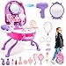 Plintone 4in1 Girls Vanity Set 40 PCS Princess Pretend Makeup Vanity Kid Vanity with Fashion Accessories Role Play Makeup Toy for Girls Age 3 4 5 Birthday - Image 3