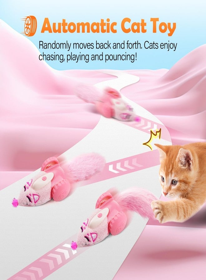Migipaws Automatic Cat Toys, Plush Cat Mouse Toy, Interactive Toy for Indoor Cats, Smart Moving Kitten Toy, Rechargeable (Pink) - Image 3