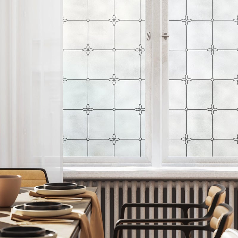 Artscape Victoria Privacy Window Film with Textured Leaded Glass Pattern NonAdhesive UV Protection Easy to Apply Removable 36 x 72 Inches Made in USA