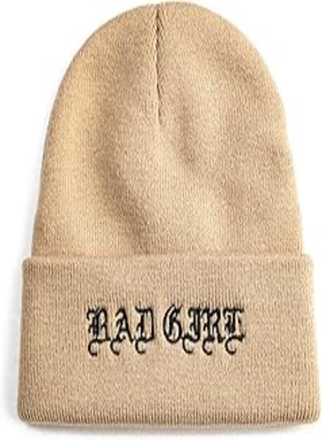Koton Knit Beanie with Embroidered Detail for Women, One Size, Beige (060)