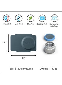 Omielife OmieBox Up Bento Box with Insulated Thermos & Ice Pack, Graphite  - Image 5