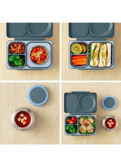 Omielife OmieBox Up Bento Box with Insulated Thermos & Ice Pack, Graphite  - Image 2