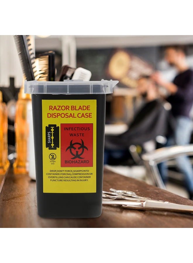 Lurrose 2Pcs Dispenser Case Safety Razor Bank Barber Shop Disposal Storage Container for Used Waste Sharps - Image 5