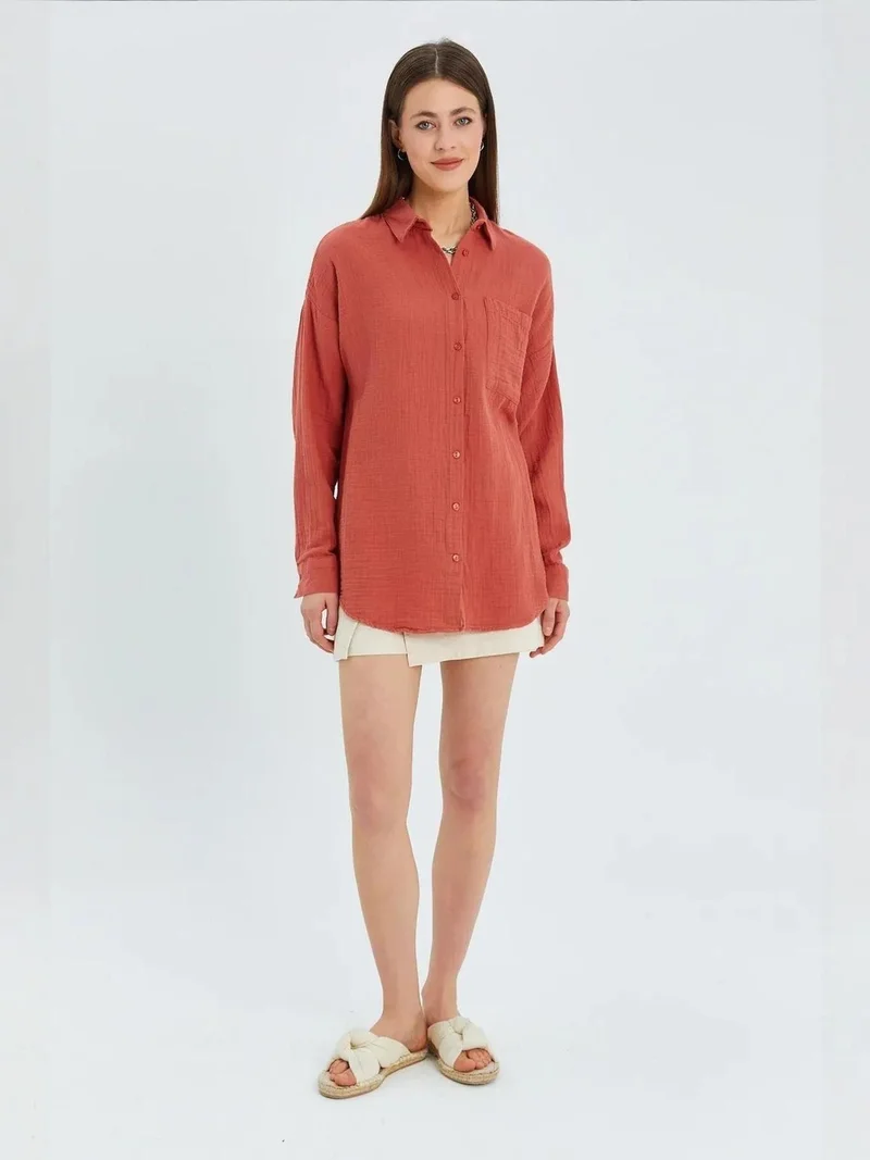 MixRay Mixray Oversized Muslin Basic Shirt