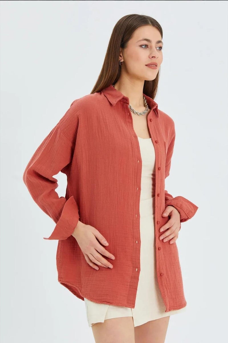 Mixray Oversized Muslin Basic Shirt - Image 1