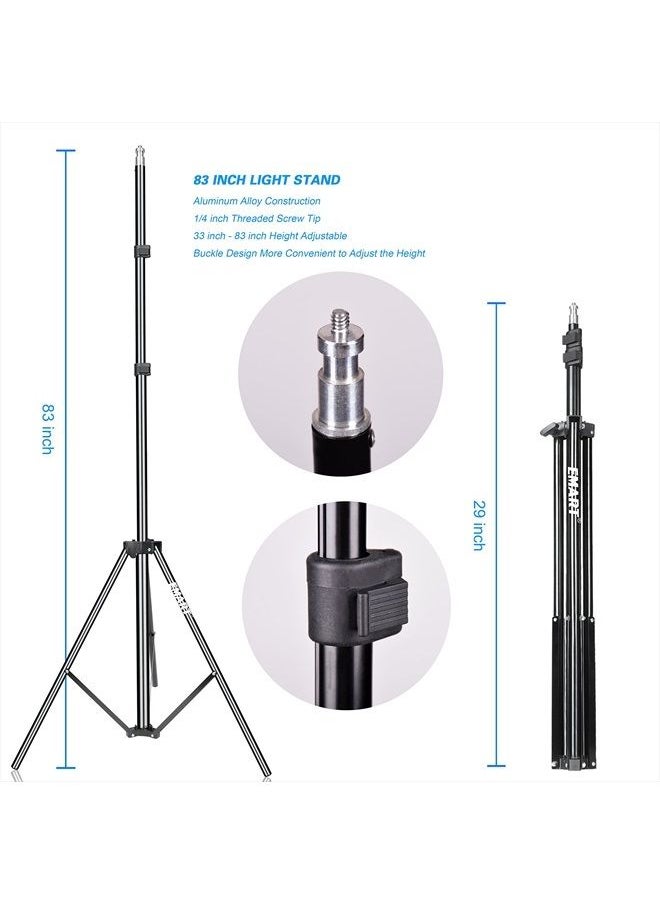 EMART - Photography Backdrop Continuous Umbrella Studio Lighting Kit, Muslin Chromakey Green Screen and Background Stand Support System for Photo Video Shoot - Image 1