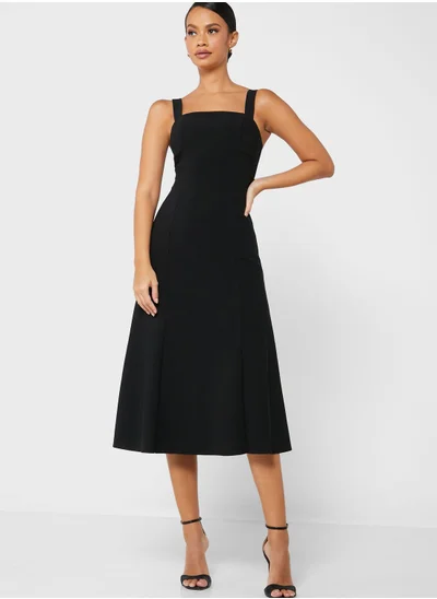 Finders Keepers Cece Square Neck Ruffle Hem Dress