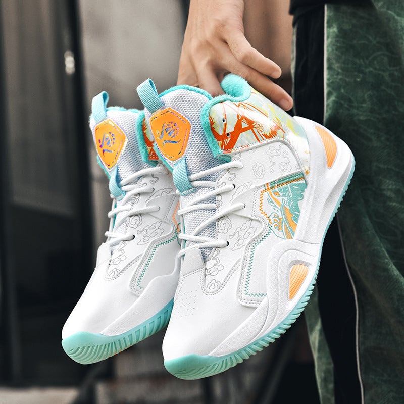 Men'S Basketball Shoes Autumn Fleece-Lined New Summer Men'S Casual Shoes Couple Joker Mandarin Duck Graffiti Shoes Men'S - Image 3