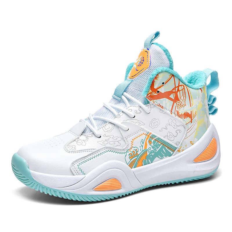 Men'S Basketball Shoes Autumn Fleece-Lined New Summer Men'S Casual Shoes Couple Joker Mandarin Duck Graffiti Shoes Men'S - Image 1