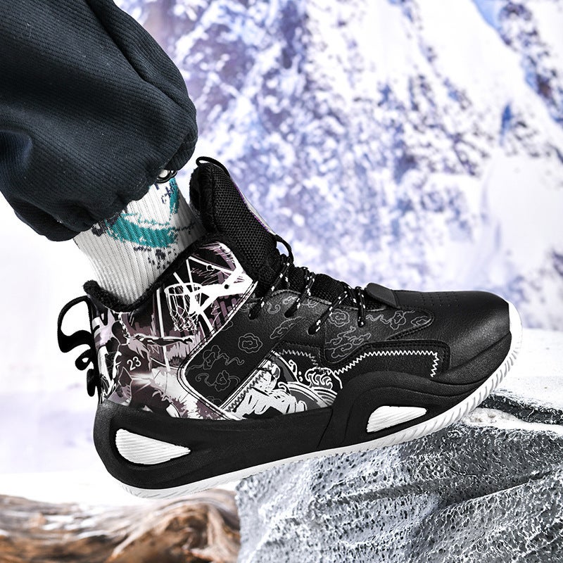 Men'S Basketball Shoes Autumn Fleece-Lined New Summer Men'S Casual Shoes Couple Joker Mandarin Duck Graffiti Shoes Men'S - Image 4