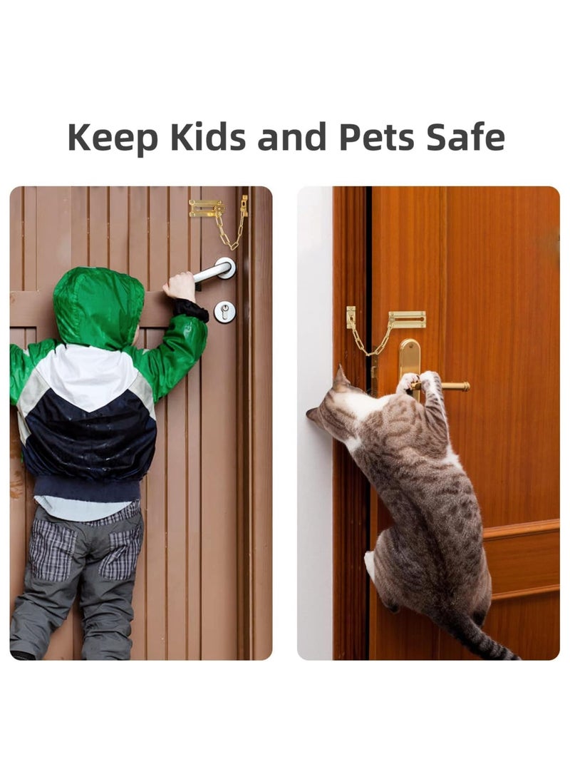 Excefore - Stainless Steel Anti-Theft Chain, Chain Door Guard with Lock, Chain Lock Door Guard, for Home Apartment Bedroom Inside Door and Extra Front Door Lock - Image 1