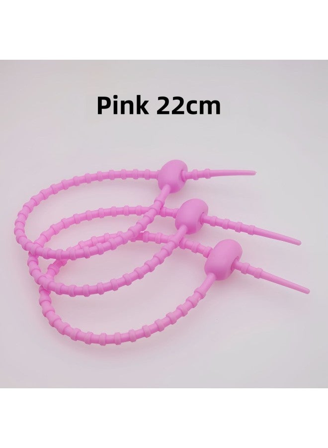 Loquat Tadpole Tie DIY Live Buckle Writer Soft Glue Tie Keychain Jewelry Bag Doll Lanyard Decoration Accessories-Color:Pink 22cm - Image 1