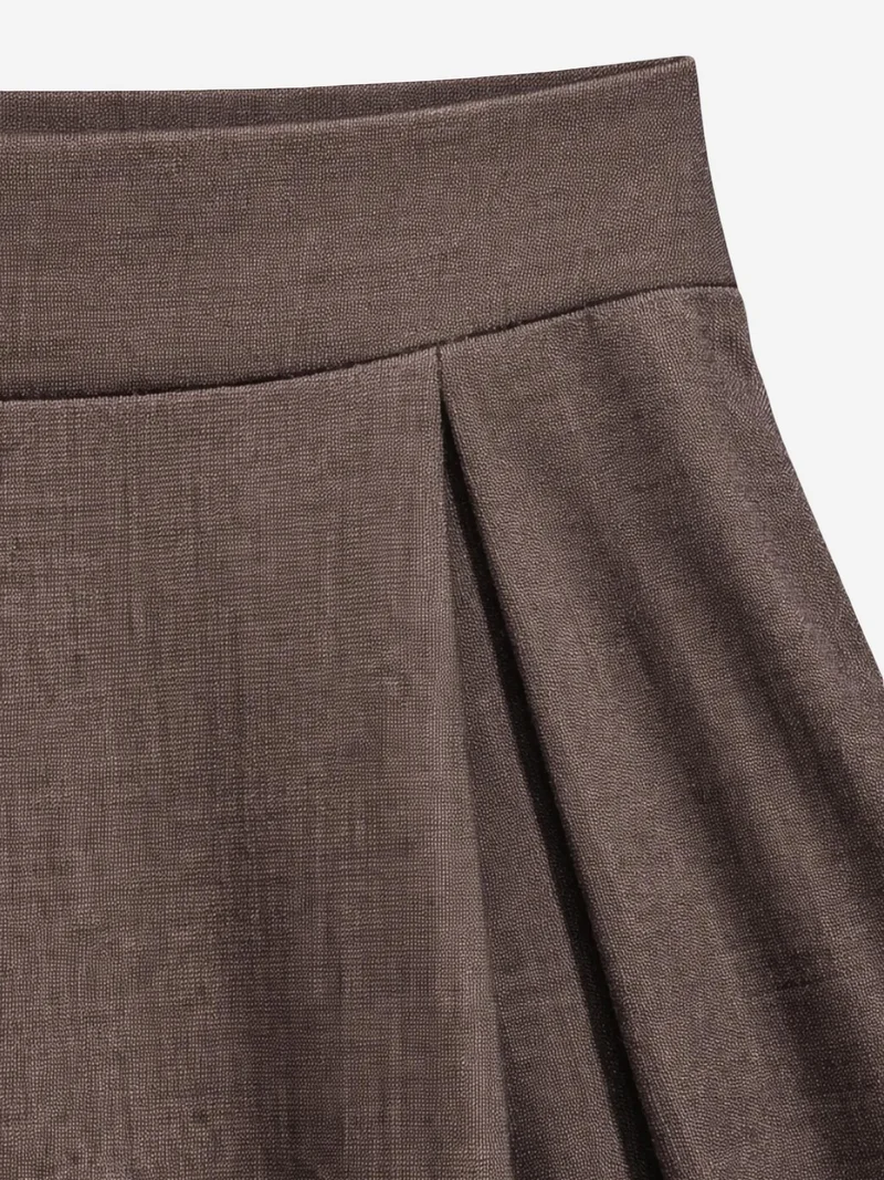ميكسراي MIXRAY High Waist Pleated Wide Leg Trousers