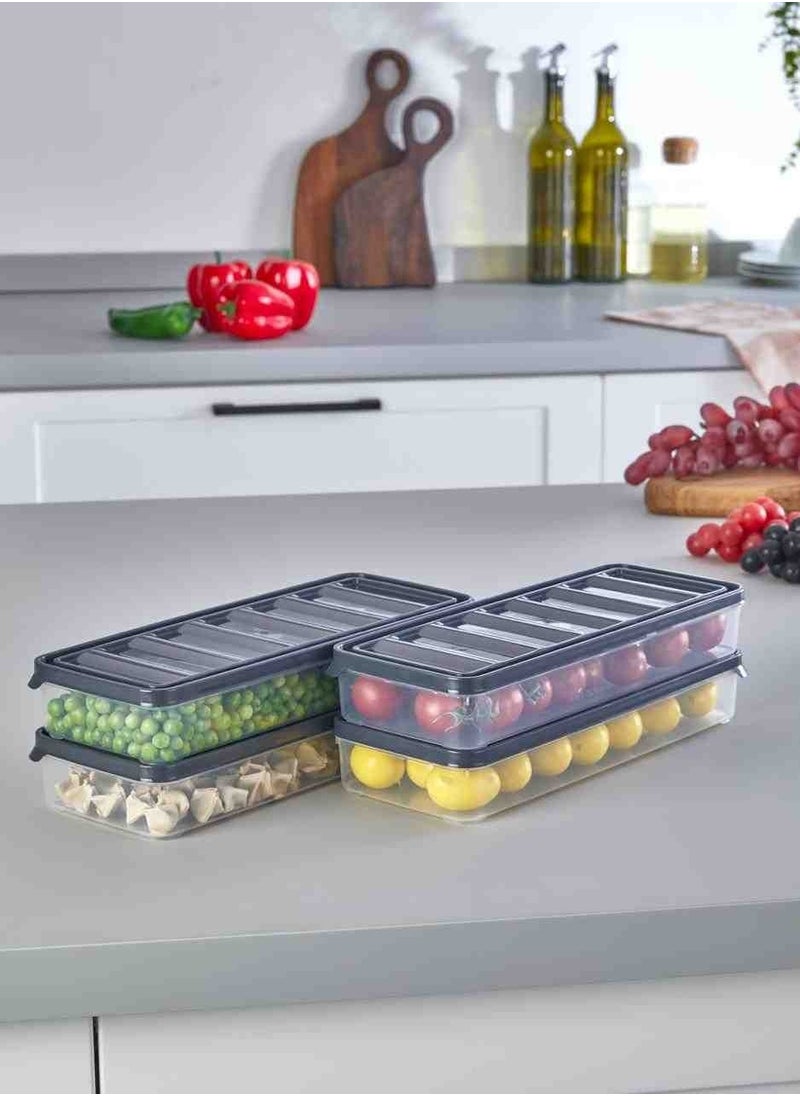 Vzn - Storage Box refrigerator ice cube storage box horizontal lidded ice cube organizer - Image 1