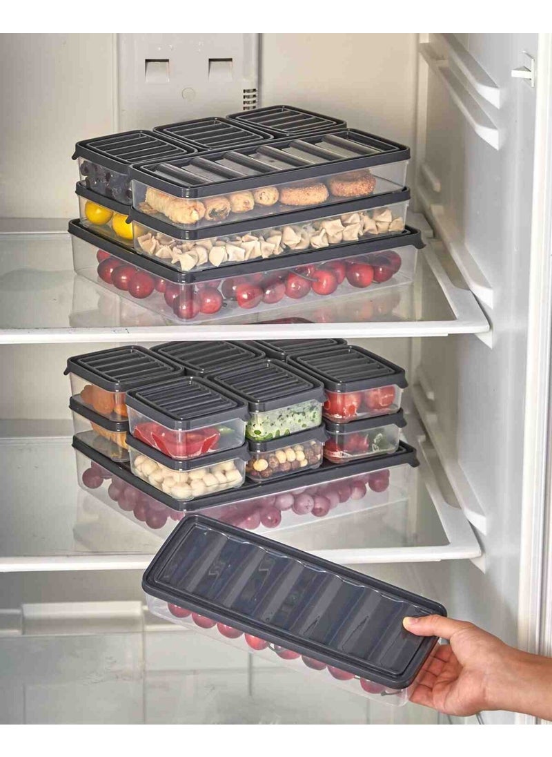 Vzn - Storage Box refrigerator ice cube storage box horizontal lidded ice cube organizer - Image 1