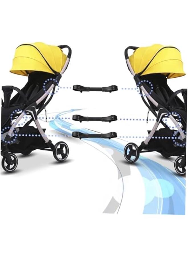 FYLX 3PCS Stroller Stroller Connector Universal Stroller Jst Connector Stroller for Twins Stroller for Newborn Cars for Outdoor Stroller Connector Aluminum nt Black) - Image 3