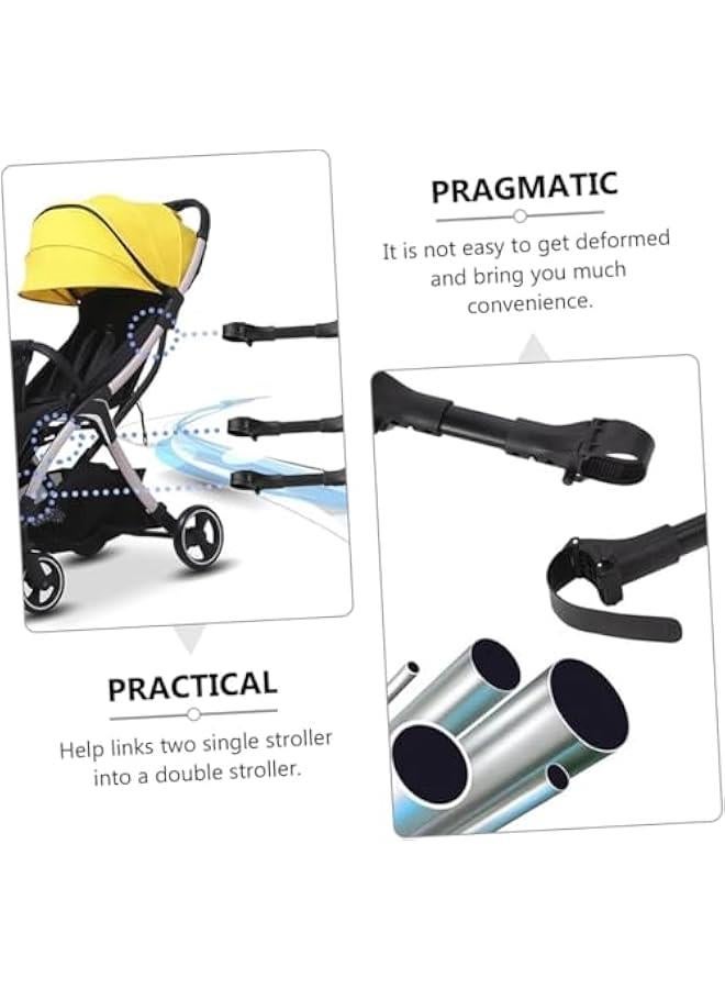 FYLX 3PCS Stroller Stroller Connector Universal Stroller Jst Connector Stroller for Twins Stroller for Newborn Cars for Outdoor Stroller Connector Aluminum nt Black) - Image 4