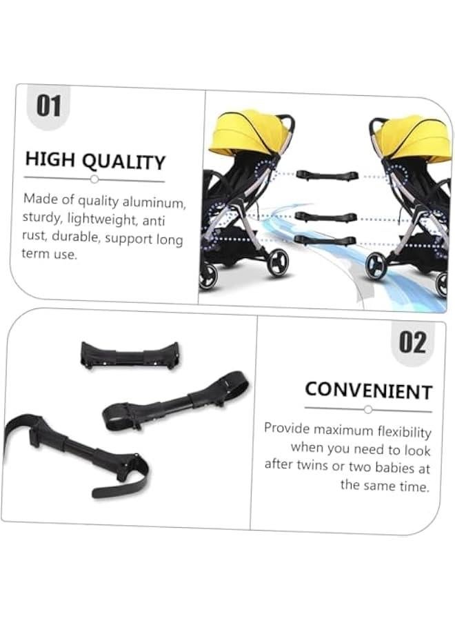 FYLX 3PCS Stroller Stroller Connector Universal Stroller Jst Connector Stroller for Twins Stroller for Newborn Cars for Outdoor Stroller Connector Aluminum nt Black) - Image 5