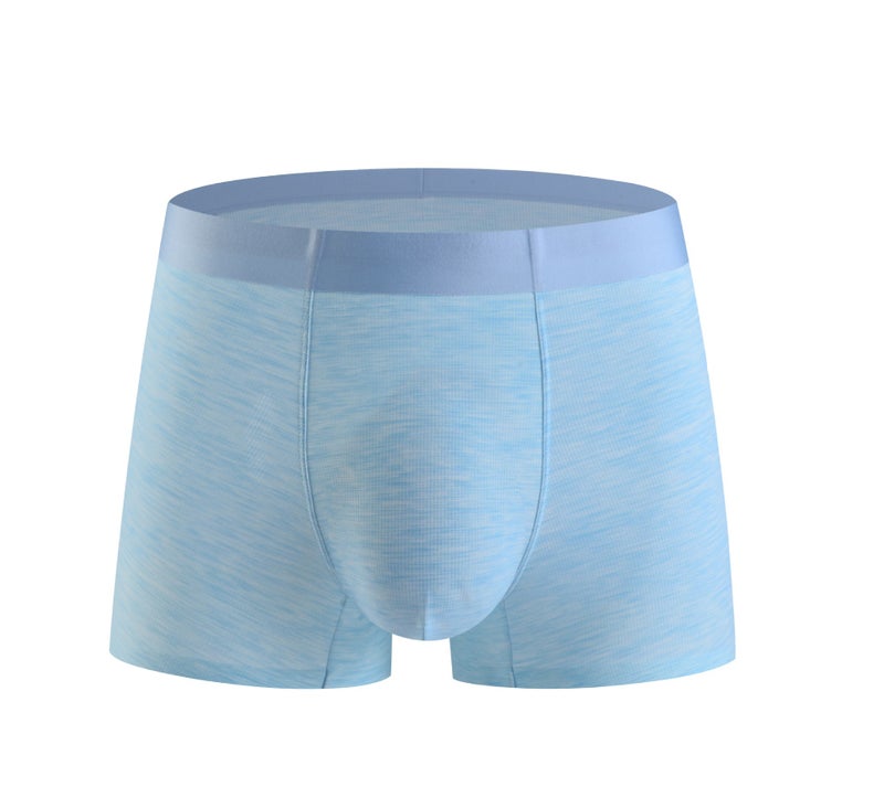 Men'S Ice Silk Boxer Briefs 2024 Thin Breathable Seamless Mid-Waist Solid Color Shorts For Men - Image 1