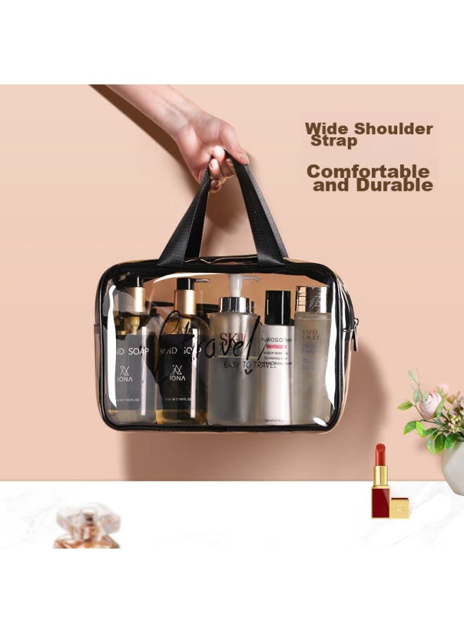 ETRAVEL Etravel Makeup And Toiletry Bag, Wet And Dry Separation, Transparent, For Men And Women, Travel And Business Trip, Convenient Storage, Double-layer Large Capacity, Waterproof For Bathing, Gray Transparent Large Size  - Image 5