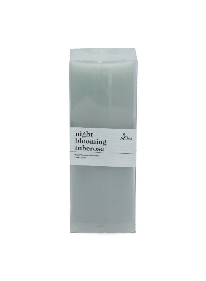 Celia Home Fragrance Collection Night Blooming Tuberose Scented Pillar Candle Grey 20 cm