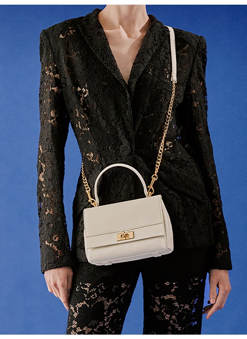 Charles & Keith CHARLES & KEITH Lennie Chain-Strap Top Handle Bag & Crossbady Bag for Women - Cream  - Image 2