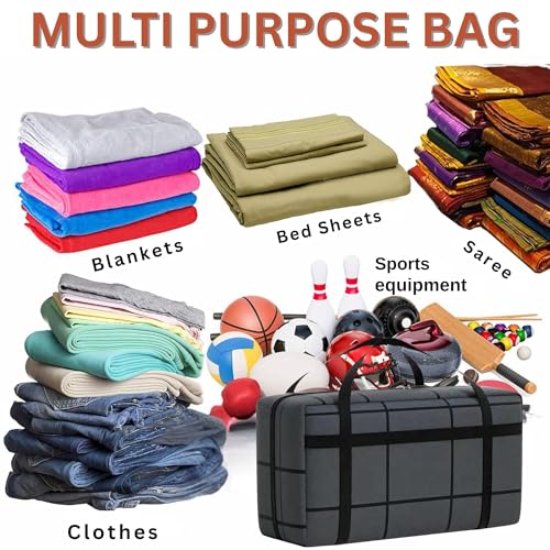 Gowloz 180L Extra Large Storage Bag with Zipper & Handles – Foldable Clothes Organizer for Blanket, Quilt, Pillow, Saree, Toys & Travel – Non-Woven Fabric Underbed Storage Box (100 x 36 x 50 cm) - Image 4