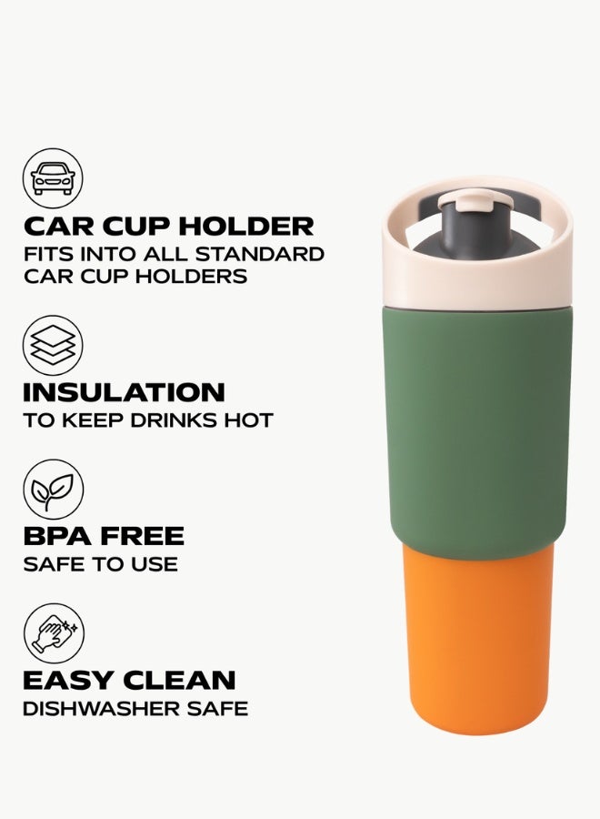 asobu Cosmic Pop-Up Straw Bottle 945ml – Stainless Steel Insulated Water Bottle with Secure Grip Handle, Leak-Proof Straw Lid, Travel Bottle for Cold Drinks - Image 3
