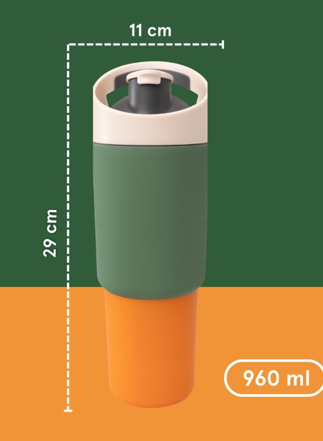 asobu Cosmic Pop-Up Straw Bottle 945ml – Stainless Steel Insulated Water Bottle with Secure Grip Handle, Leak-Proof Straw Lid, Travel Bottle for Cold Drinks - Image 4