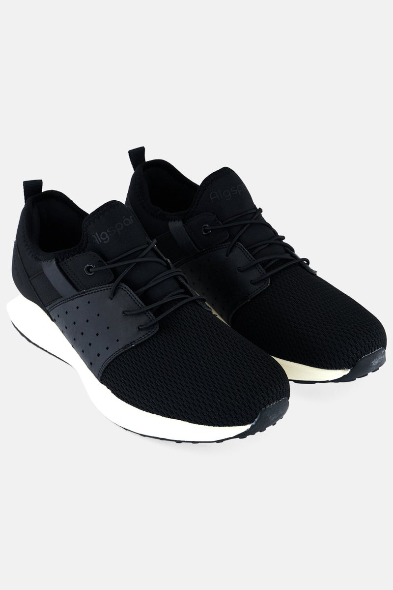 Algspar Men Lace Up Training Sports Shoes, Black - Image 1