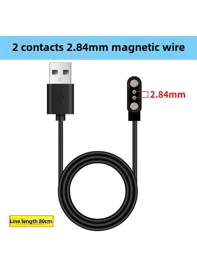 Suitable For Children's Phone Watch Smart Sports Bracelet Watch Universal 245 Contact PIN Needle Magnetic Data Charging-Color:2 Contacts 2.84mm Magnetic Cable-charging Cable + Charging Head  - Image 1