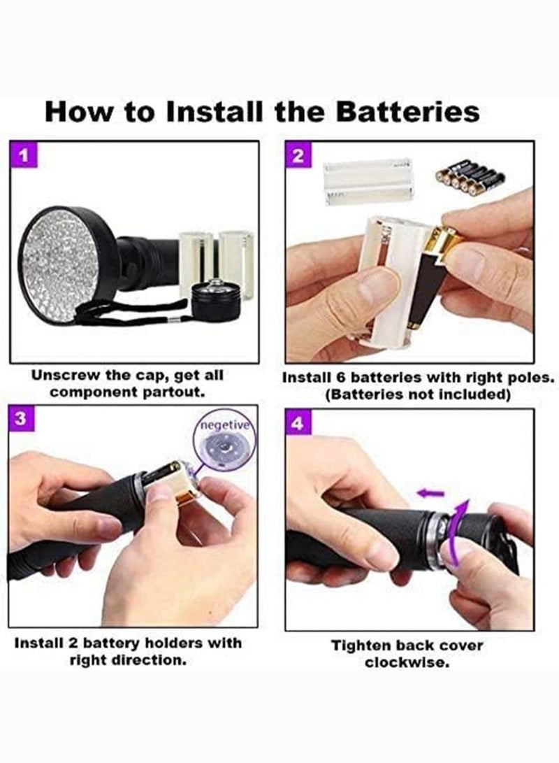 iQeouc Fluorescence Detector 100-LED UV Flashlight Black  - Image 5