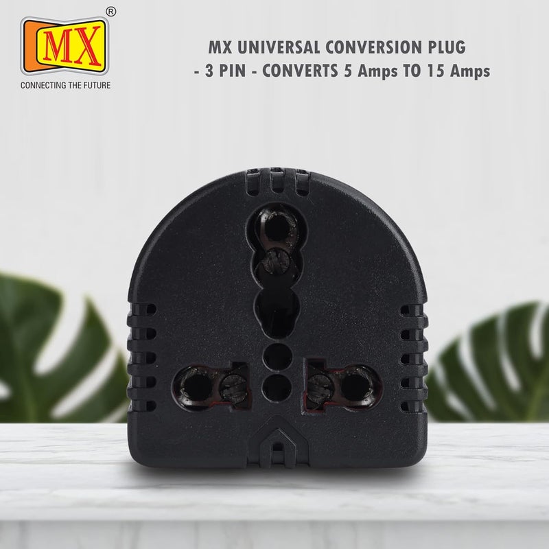 MX 3 Pin Universal Conversion Plug Converts Power 5 AMP to 15 AMP Plug Flame Retardant Body Material Travel Adaptor Multi- Purpose Use Socket Connector - Image 2
