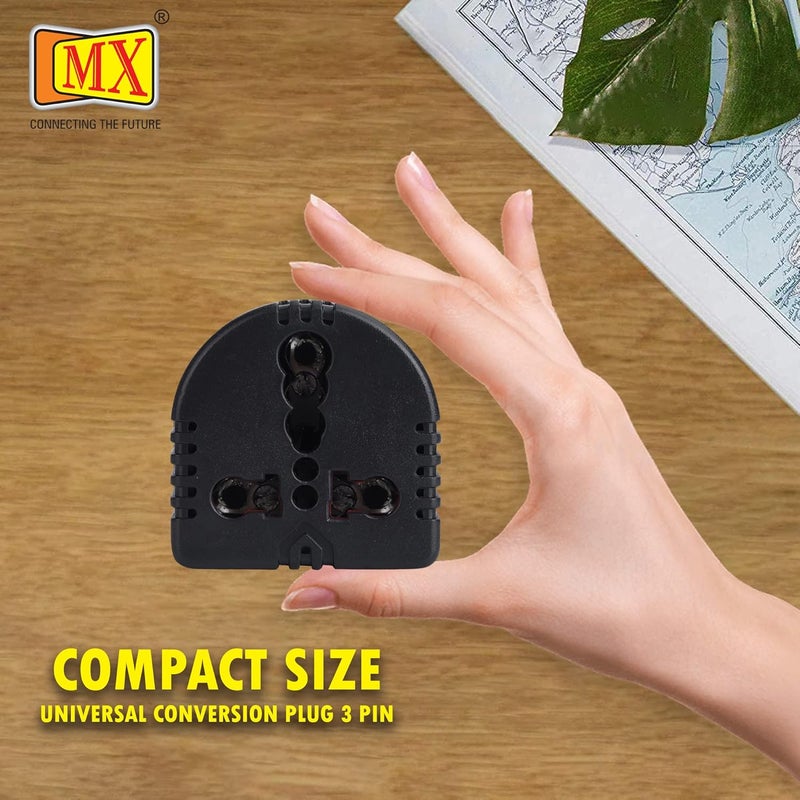 MX 3 Pin Universal Conversion Plug Converts Power 5 AMP to 15 AMP Plug Flame Retardant Body Material Travel Adaptor Multi- Purpose Use Socket Connector - Image 4