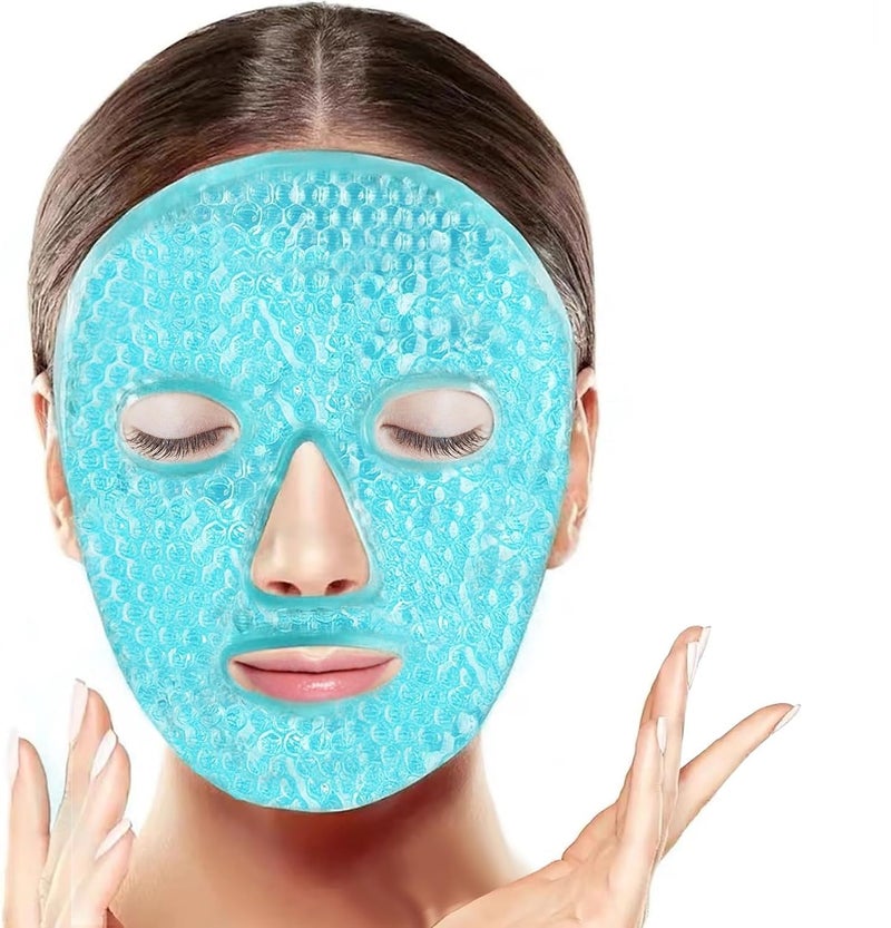 Luteti Luteti Cold Hot Gel Face Mask Reduce Puffy Dark Circles Bags Under Eyes Migraines Stress Relief Heat Ice Therapy Gel Bead Pack Compress Sinus Pressure Acne Headaches Relaxation - Image 1