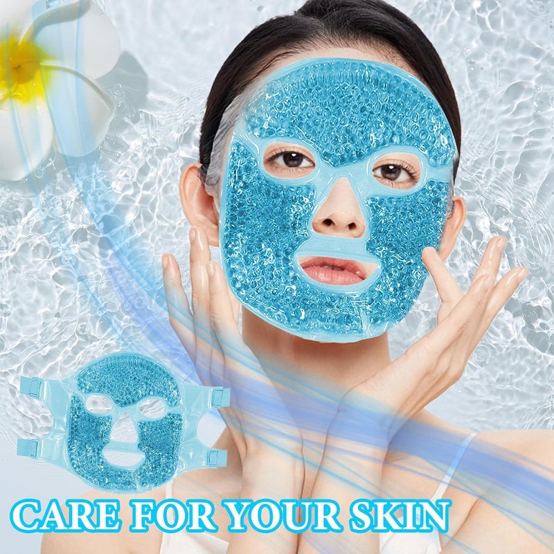 Luteti Luteti Cold Hot Gel Face Mask Reduce Puffy Dark Circles Bags Under Eyes Migraines Stress Relief Heat Ice Therapy Gel Bead Pack Compress Sinus Pressure Acne Headaches Relaxation - Image 2