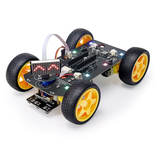 Freenove 4WD Car Kit for Raspberry Pi Pico Not Included Compatible with Arduino IDE Dot Matrix Expressions Obstacle Avoidance Line Tracking Light Tracing Colorful Light App - Image 1