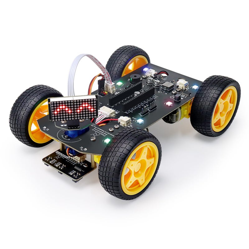 Freenove 4WD Car Kit for Raspberry Pi Pico Not Included Compatible with Arduino IDE Dot Matrix Expressions Obstacle Avoidance Line Tracking Light Tracing Colorful Light App - Image 2