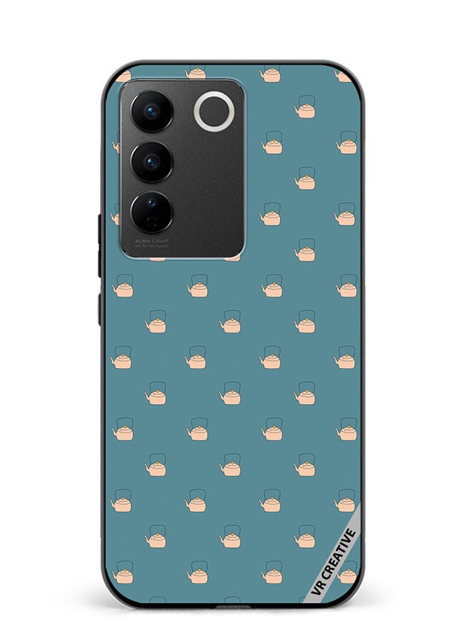 VR CREATIVE Protective Case Cover For Vivo V27e Pattern Of Tea Design Multicolour - Image 1